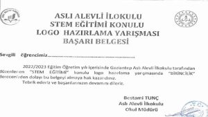 Aslı Alevli İlkokulu STEM Eğitimi Logo Hazırlama Yarışması
