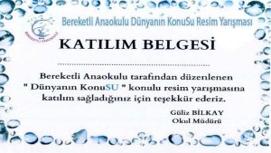 Bereketli Anaokulu Dünyanın KonuSu Resim Yarışması