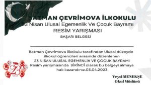 Çevrimova İlkokulu 23 Nisan Ulusal Egemenlik Ve Çocuk Bayramı Resim Yarışması
