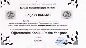 İlkokul Öğrencileri Öğretmenim Konulu Resim Yarışması
