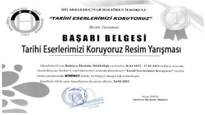 Halıören İlkokulu Tarihi Eserlerimizi Koruyoruz Resim Yarışması