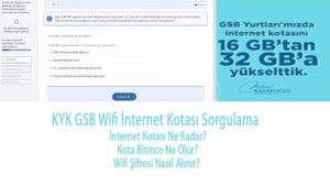 KYK GSB Wifi İnternet Kotası Sorgulama