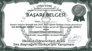 İlkokul Öğrencileri Ses Bayrağım Türkçe Şiir Yarışması