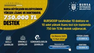 Bursa Belediyesi Burskoop Lisansüstü Bursu Başvurusu 2024