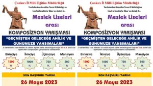 Ahilik Konulu Meslek Liseleri Arası Kompozisyon Yarışması