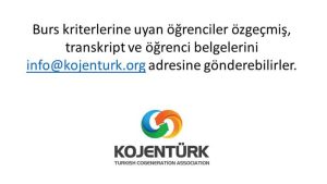 Türkiye Kojenerasyon Derneği Bursu Başvurusu