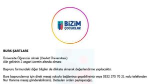 Bizim Çocuklar Derneği Burs Başvuruları