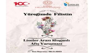 Lise Öğrencileri Arası Yüreğimde Filistin Sloganlı Afiş Yarışması