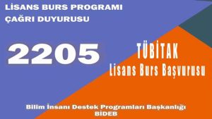 TÜBİTAK 2205 Lisans Burs Programı Başvuruları