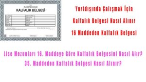 Yurtdışında Çalışmak İçin Kalfalık Belgesi
