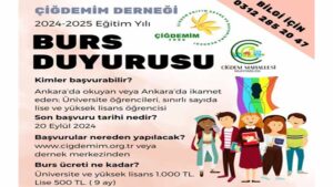Çiğdemim Eğitim Derneği Bursu Başvurusu