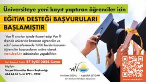 Van Büyükşehir Belediyesi Bursu Başvuruları