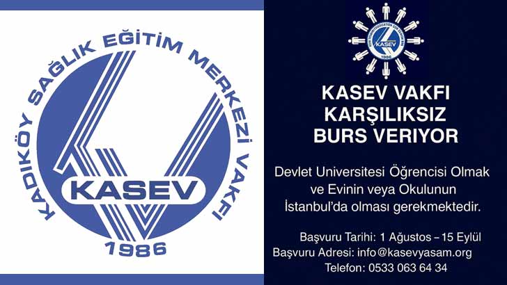 Kadıköy Sağlık Eğitim Merkezi Vakfı KASEV Bursu Başvuruları