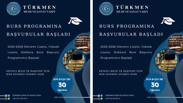 Türkmen Bilim Ve Sanat Vakfı Burs Başvuruları Başladı