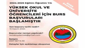 Boraboy Eğitim Derneği Bursu Başvuruları