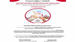 Hızıroğlu Holding Hızıroğlu Vakfı Eğitim Bursu Başvuruları