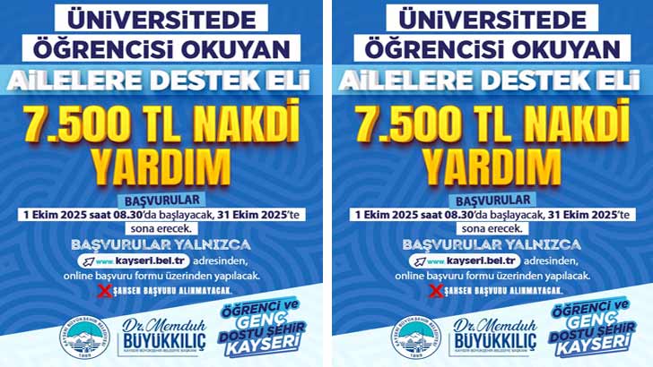 Kayseri Belediyesi Eğitim Desteği Bursu Başvurusu