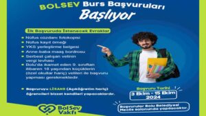 Bolu Belediyesi Bolsev Vakfı Bursu Başvuruları