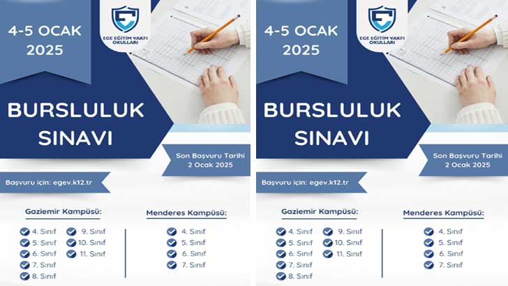 Ege Eğitim Vakfı Okulları Bursluluk Sınavı 2025