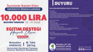 Gürpınar Belediyesi Eğitim Desteği Bursu Başvurusu